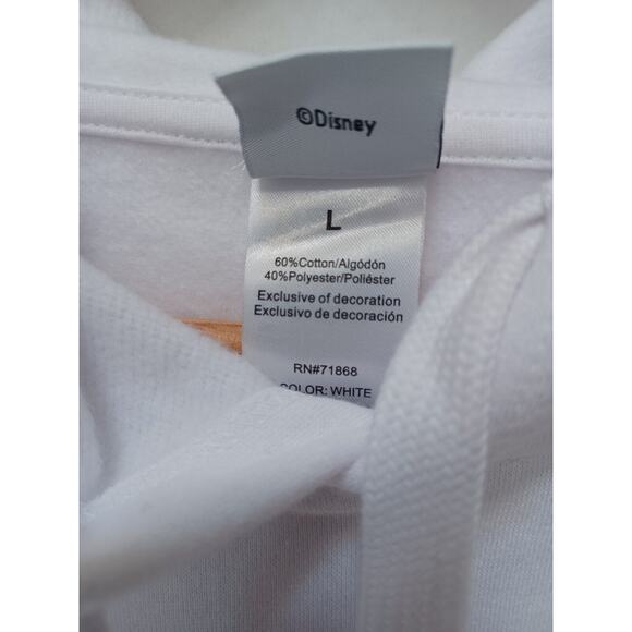 NWT DISNEY MICKEY MOUSE Pullover Sweatshirt Embroidery Crochet Face Hoodie L - Picture 3 of 8